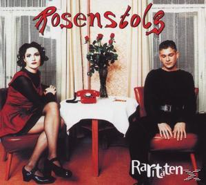 Albumcover, ein Mann und eine Frau sitzen auf Stühlen. Tisch mit Blumen und einem roten Telefon. Titel: Rosenstolz.