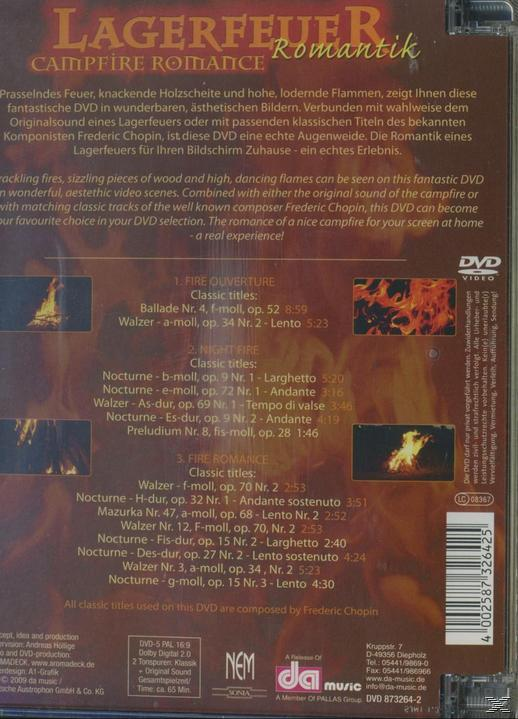 DVD-Cover. Text auf Deutsch über Musik und Feuer, verschiedene Bilder.