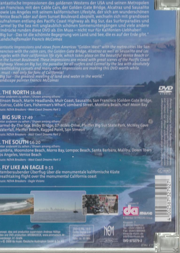 Rückseite eines DVD-Covers mit Text über Küstenlandschaften und -orte. Das Bild zeigt ein Boot.