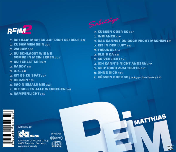 Matthias Reim - Reim 2/Sabotage  - (CD)