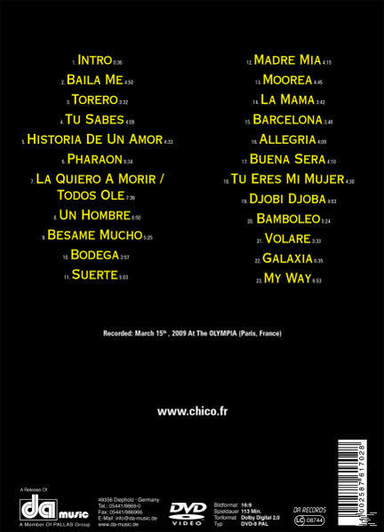 Chico & The Gypsies - LIVE AT THE OLYMPIA  - (DVD)