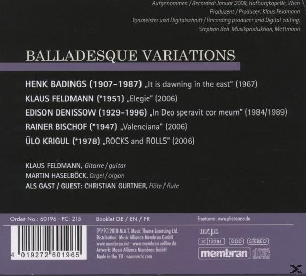 Martin Haselboeck (orgel Klaus Feldmann (gitarre), Feldmann,Klaus/Haselboeck,Martin - Balladesque Variations  - (CD)