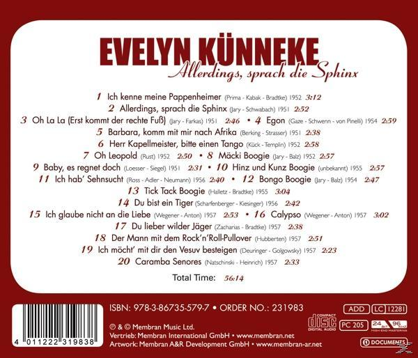 Evelyn Künneke - Allerdings, Sprach Die Sphinx  - (CD)