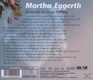 CD-Cover mit Titel und Liedliste für Martha Eggerth. Blühende Zweige im Vordergrund.