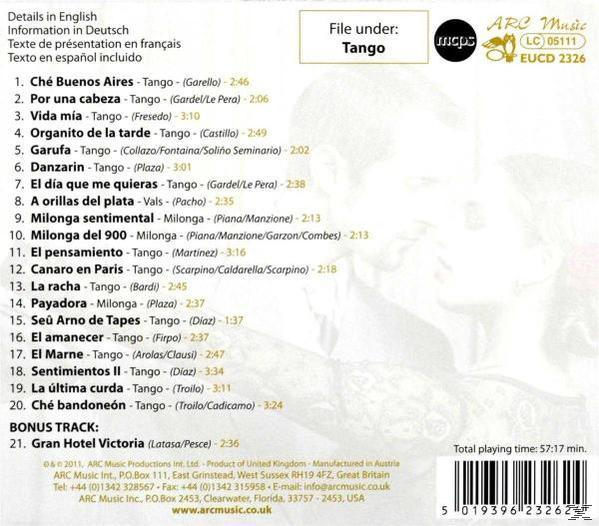 CD-Rückseite mit einer Titelliste. Der Text ist in mehreren Sprachen.