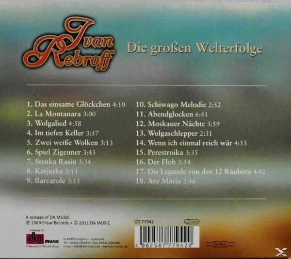 CD-Cover, blau mit Text und einer Liste von Songs.