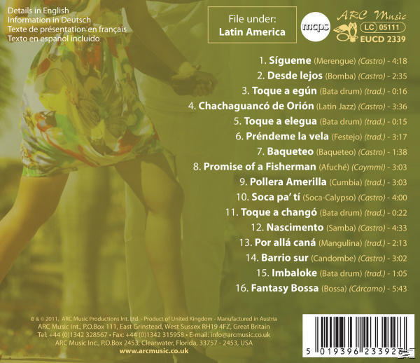 Miguel Castro - Latin Rhythms-Cumbia, Mrenegue, Bossa Nova & More  - (CD)