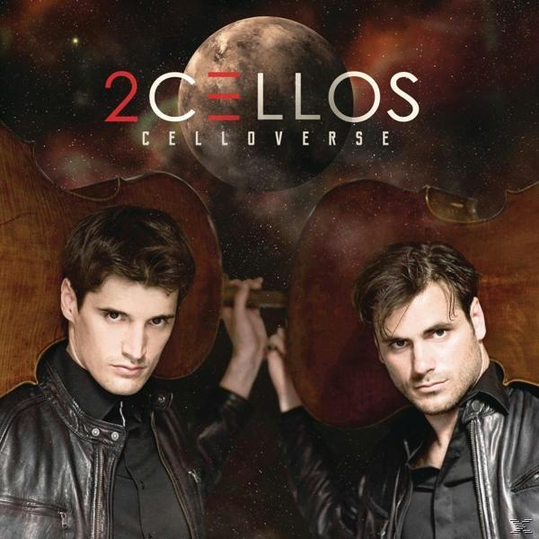 Album borítója két férfival és csellóval. Cím: Celloverse. Csillagos háttér.