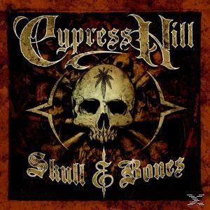 Albumcover mit Totenkopf und Knochen. Text: Cypress Hill, Skull & Bones.