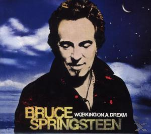 Albumcover. Porträt von Bruce Springsteen vor blauem Himmel mit Sternen und Mond.