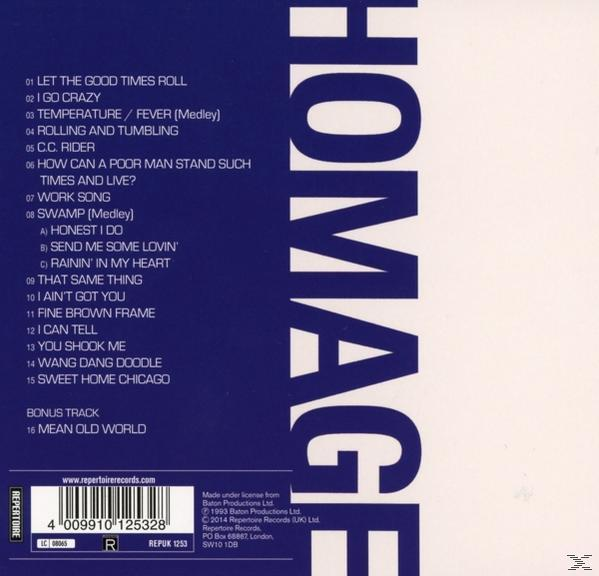 CD hátlapja számlistával fehér szöveggel sötétkék háttéren.