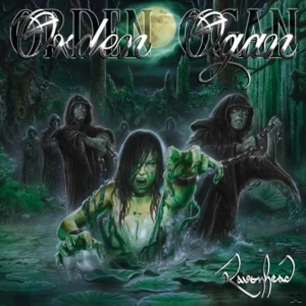 Albumcover: Orden Ogan - Ravenhead. Eine Frau steigt aus einem Sumpf, umgeben von Figuren.