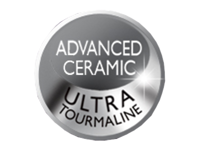 Ezüst kör szöveggel: ADVANCED CERAMIC, ULTRA TOURMALINE.