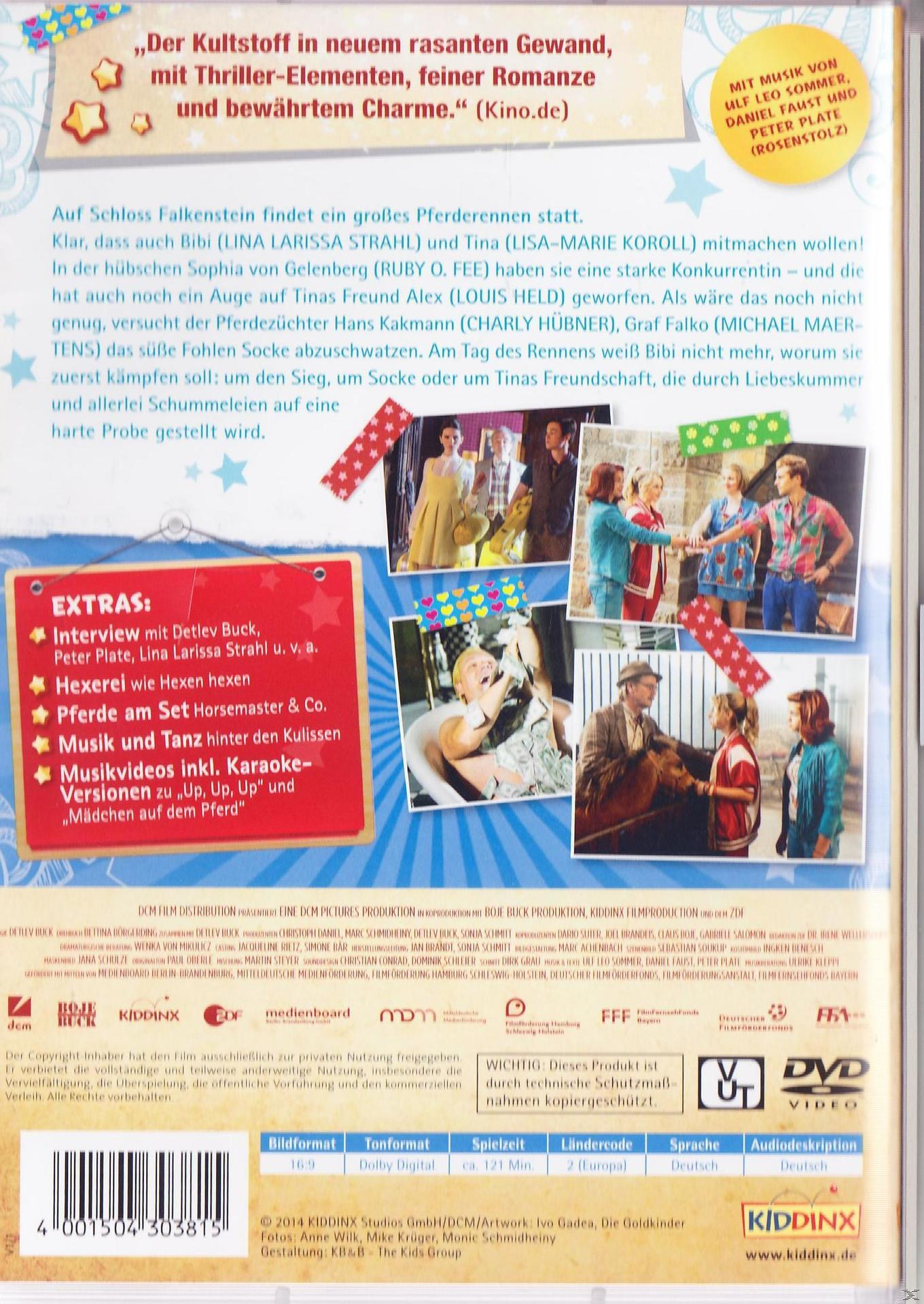 DVD-Cover. Rückseite einer DVD-Hülle mit Text. Enthält Details zu den Funktionen und zusätzlichen Inhalten des Films.