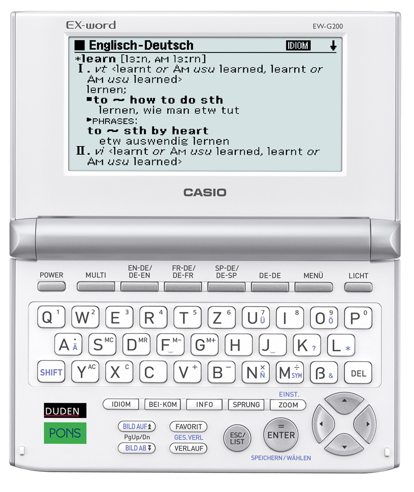 CASIO EW-G 200 elektronisches Wörterbuch, silber