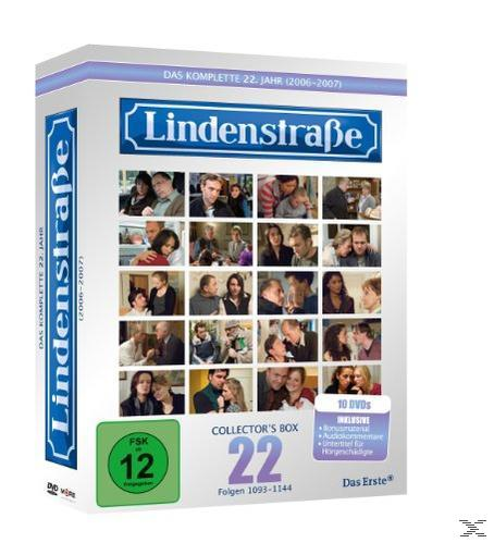 Lindenstraße DVD-Box-Set mit Bildern von Personen und dem Text 'Collector's Box 22'.