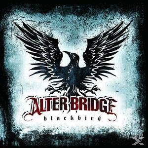 Albumcover mit einer Grafik eines schwarzen Vogels und dem Text 'Alter Bridge Blackbird'.