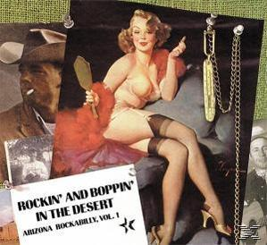 Artwork: Pin-up-Girl mit Spiegel und Kette, mit Vintage-Rockabilly-Bildern und Text.
