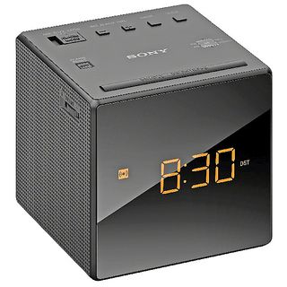 Despertador - Sony ICF-C1B, Radio AM/FM, Alarma, Batería de reseva, Negro