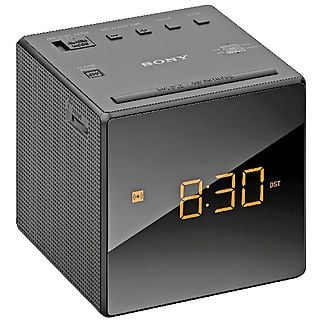 Despertador - Sony ICF-C1B, Radio AM/FM, Alarma, Batería de reseva, Negro