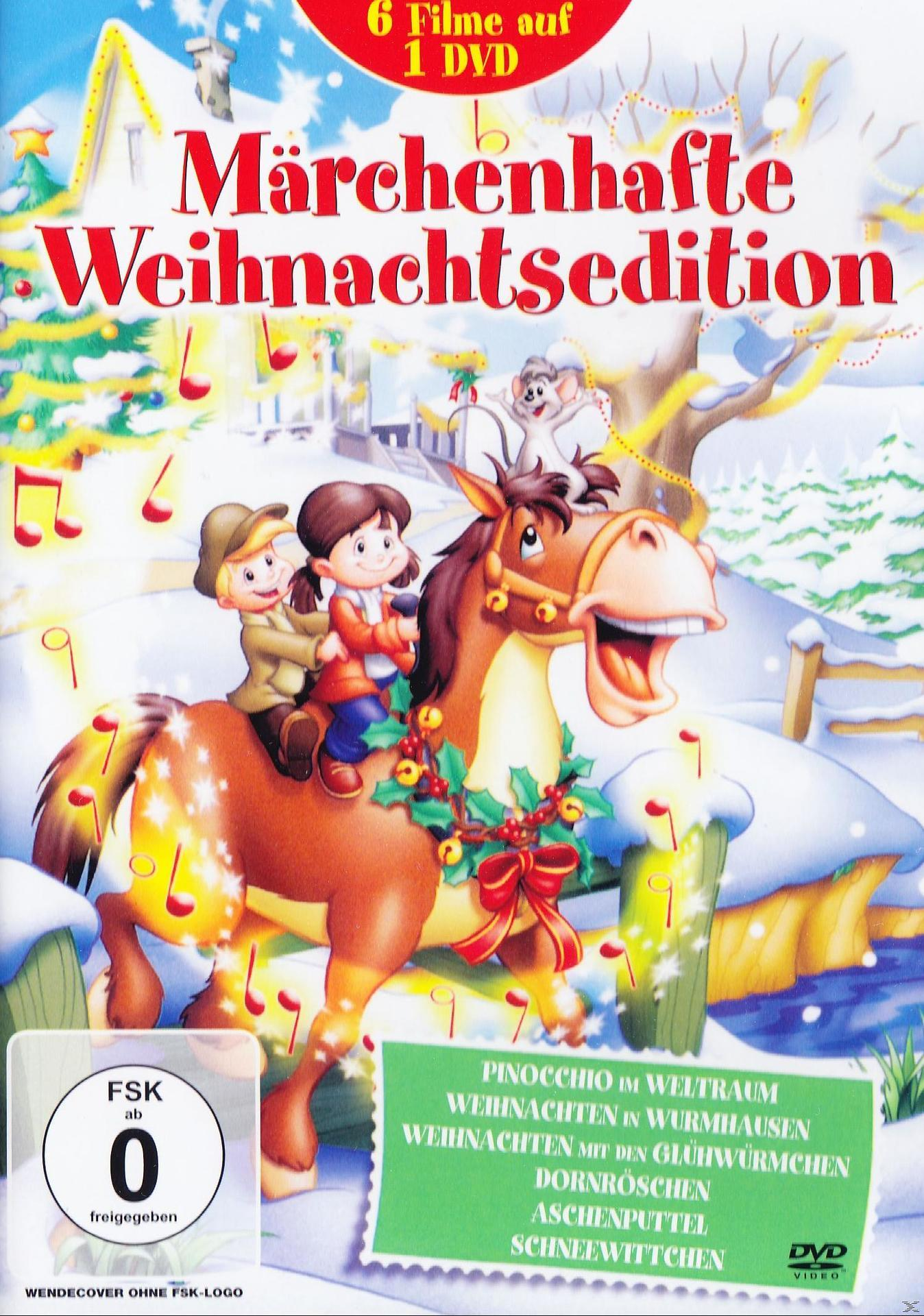 Animiertes DVD-Cover: Kinder auf einem Pferd, Schnee und ein weihnachtliches Design.