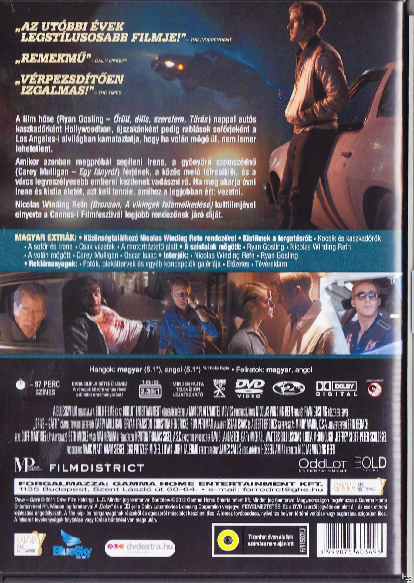 DVD borító: Egy film egy férfival és egy autóval, magyar felirattal.