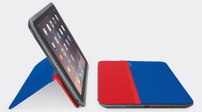 LOGITECH Any Angle, Bookcover, Apple, iPad mini, iPad 2, iPad 3, Blau/Rot