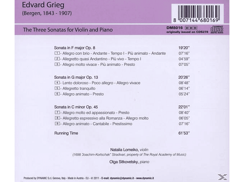 Thumbnail - Natalia Lomeiko, Olga Sitkovetsky - Die Drei Sonaten Für Violine Und Klavier (CD)