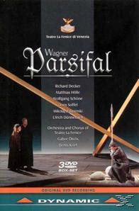 DVD-Cover für Wagners Parsifal mit Schauspielern und Bühnenbild.