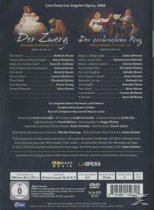 DVD-Cover, Opernszene. Text: Der Zwerg, Der zerbrochene Krug, Opera Los Angeles.