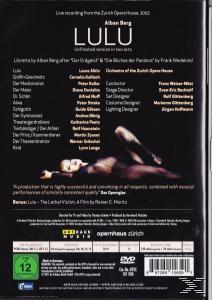 DVD-Hülle für 'Lulu'. Sie zeigt Text, ein dunkles Bild einer Frau und Credits vor schwarzem Hintergrund.