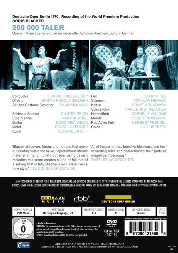 Heinrich Hollreiser, Günther Reich, Dorothea Weiss, Martha Mödl - 200.000 Taler  - (DVD)