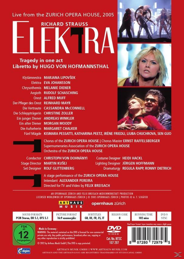 Cassandra McConnell, Margaret Chalker, Rudolf Schasching, Sen Guo, Liuba Chuchrova, Melanie Diener, Orchestra of the Zurich Opera House, Chorus of the Zurich Opera House, Dohnanyi/Johansson/Lipovsek, Marjana Lipovsek - Elektra  - (DVD)