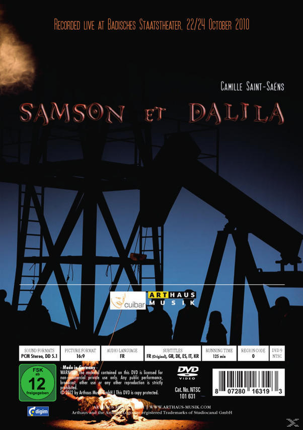 José Cura, Julia Gersteva, Stefan Und Stoll, Samson - (DVD) Dalila Des - Staatstheaters Badischen Orchester