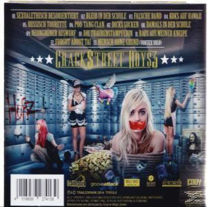 CD-Cover mit einer Gruppe von Frauen in einem Banktresor. Eine ist geknebelt und gefesselt, andere halten Gegenstände. Text auf dem Cover.