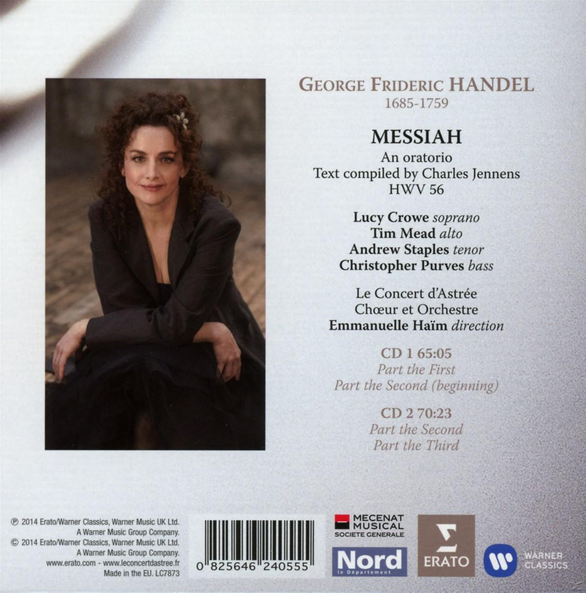 Albumcover mit einer Frau mit lockigem Haar. Textdetails zur Aufnahme von Messiah.