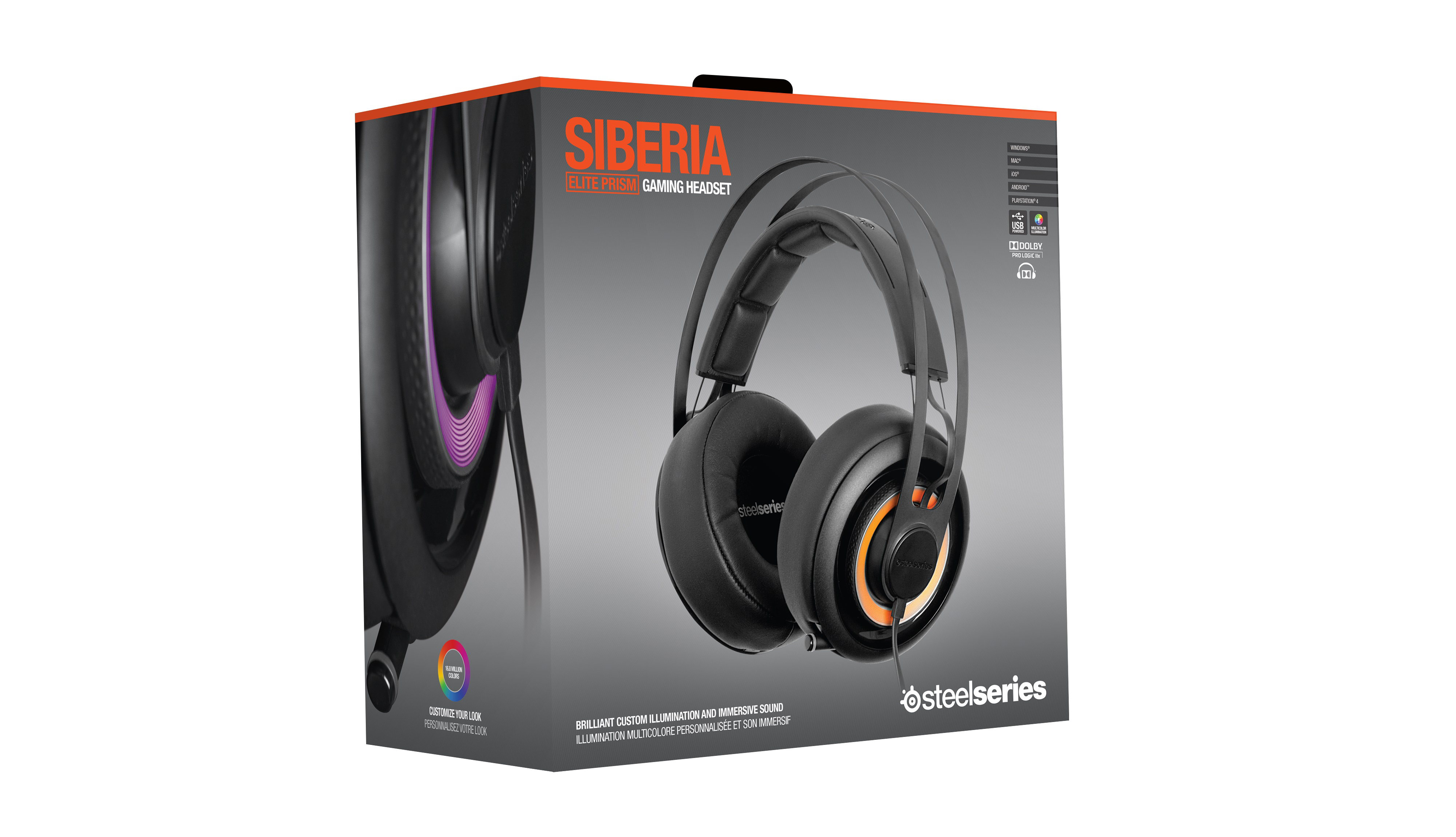 STEELSERIES Siberia Elite Prism, Over-ear Gaming Headset Schwarz