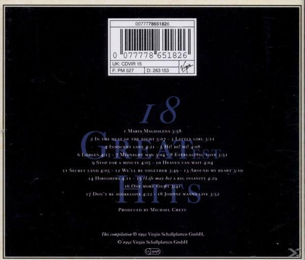 CD-Cover mit Text mit einem Barcode in der oberen linken Ecke. Schwarzer Hintergrund.