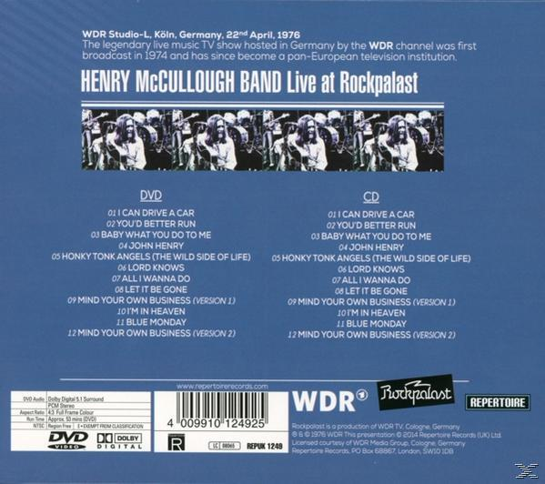 Henry Mccullough - Live At Rockpalast (1976)  - (CD + DVD Audio)