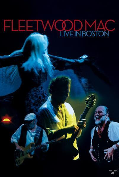 Fleetwood Mac Live in Boston DVD-Cover. Band spielt auf der Bühne mit Lichtern. Dunkler Hintergrund mit Text.