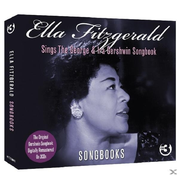 Ella Fitzgerald album borítója, fekete-fehér kép Gershwin daloskönyvekről szóló szöveggel.