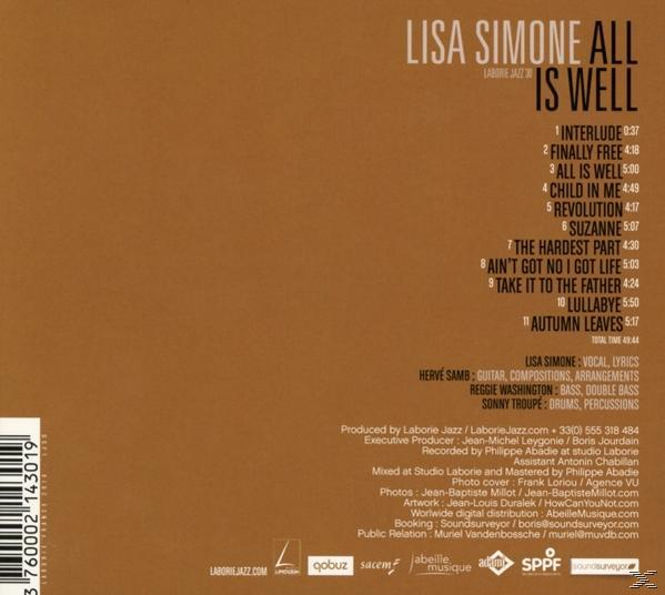 Lisa Simone - All Is Well  - (CD)