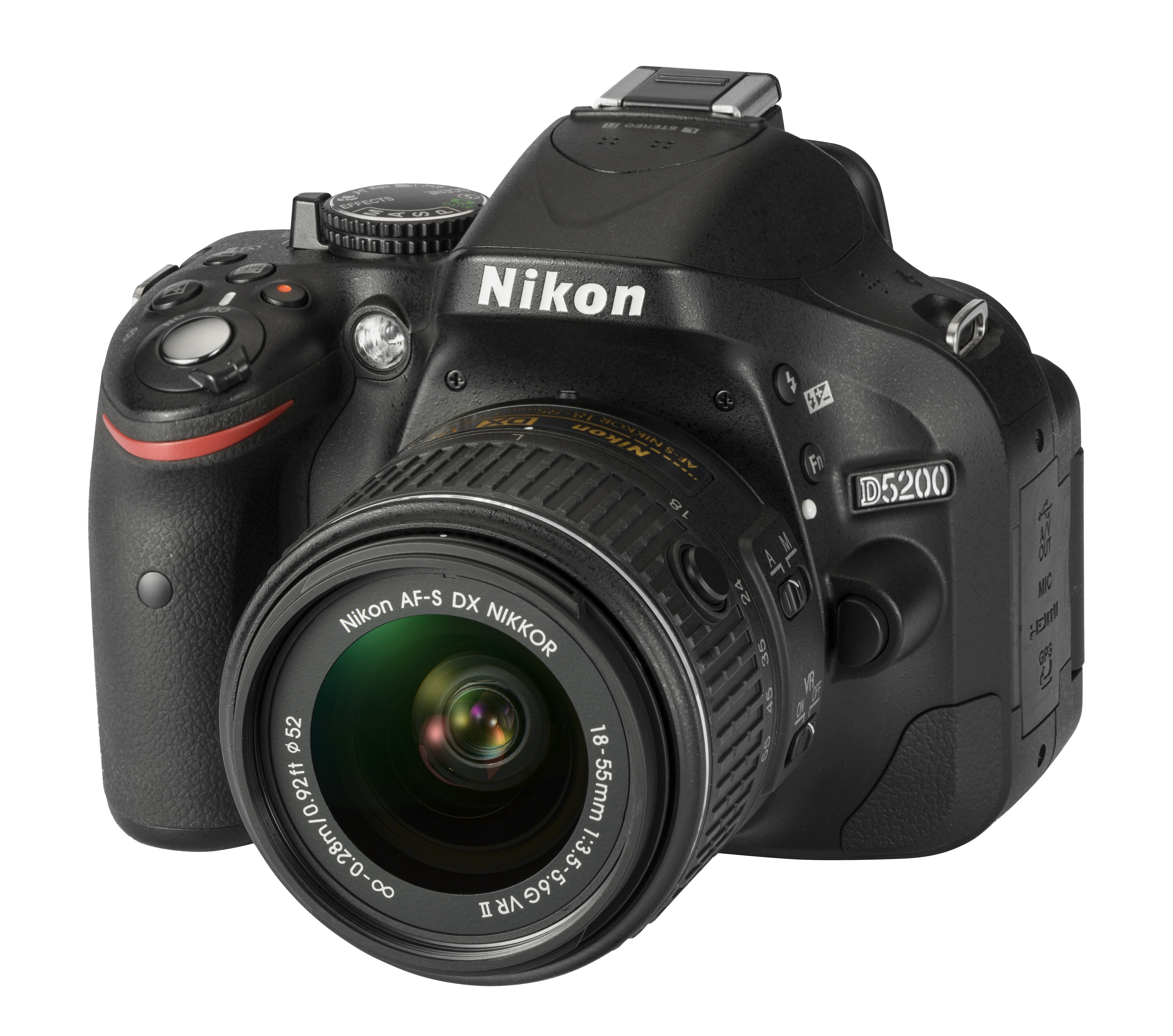 NIKON D5200 Spiegelreflexkamera, 24,1 Megapixel, 18-55 mm, 55-300 mm Objektiv (VRII, VR), Schwarz