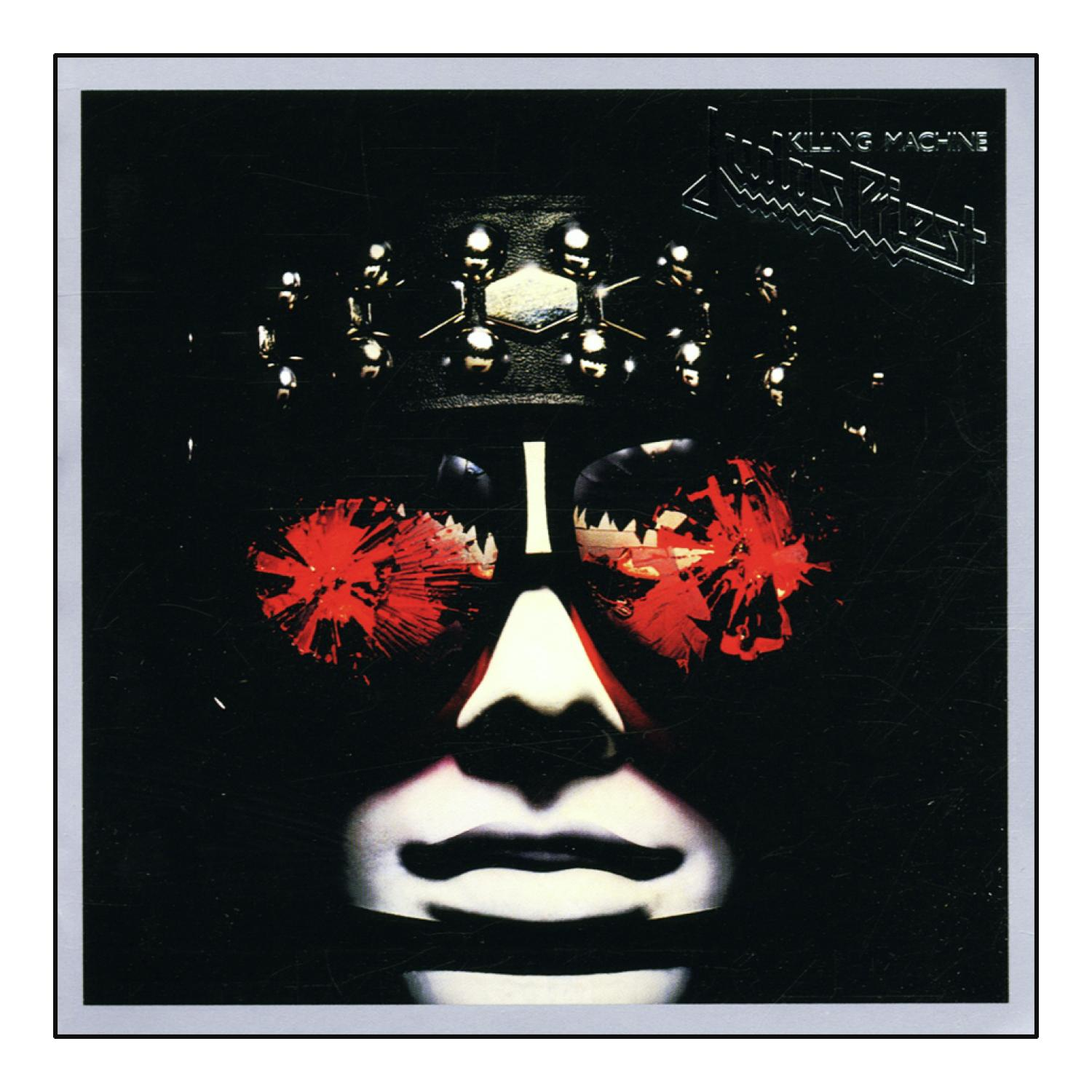 Albumcover mit einem Gesicht. Rote Augen und Gesicht mit Krone, schwarzer Hintergrund.