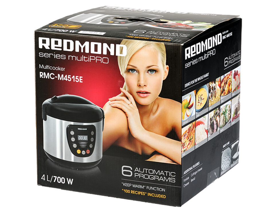 REDMOND RMC-M4515 700 W 6 Otomatik Programlı Multicooker Çok Amaçlı Pişirici Metalik Siyah