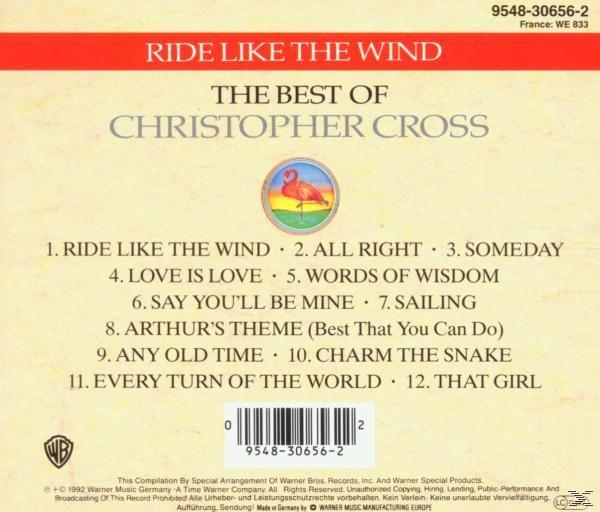 Rückseite einer CD mit Text über das Beste von Christopher Cross.