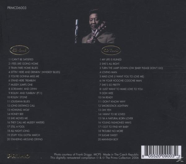 CD-Cover. Zeigt einen Mann mit Gitarre und Titelliste. Text auf Englisch.