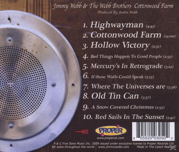Brothers & Farm (CD) Webb Jimmy The Webb Cottonwood - -