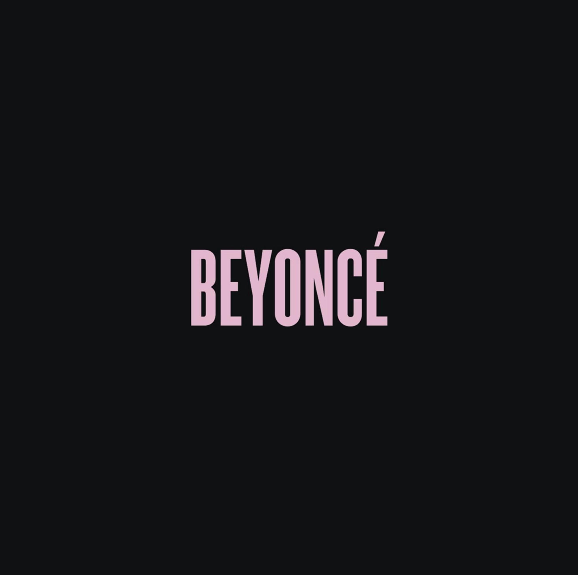 Schwarzer Hintergrund mit dem rosa Wort 'BEYONCÉ'.