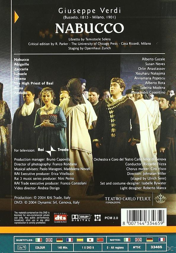 - Susan (DVD) Nakajima, Opernhaus Anastassov, Zürich Alberto - Popescu, Gazale, Yasu Nabucco Annamaria Neves, Orlin
